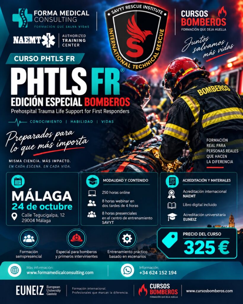 PHTLS FR para Bomberos en Málaga
